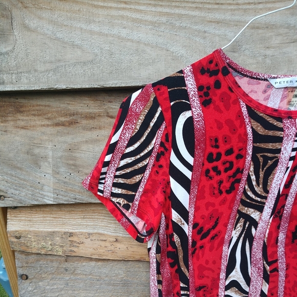 Sold Women's Top  Red Leopard/Zebra  Petite Med - Picture 5 of 8